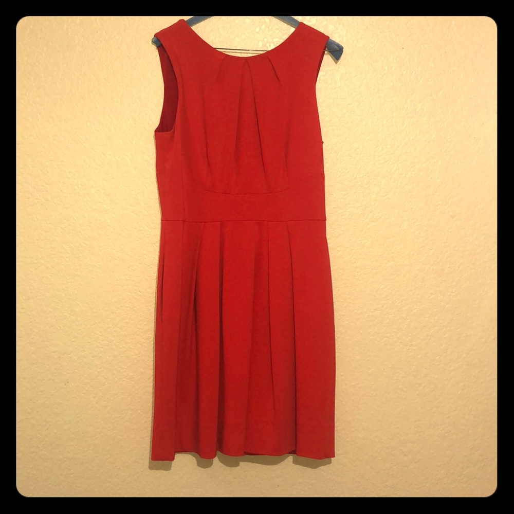 Coral fit and flare dress